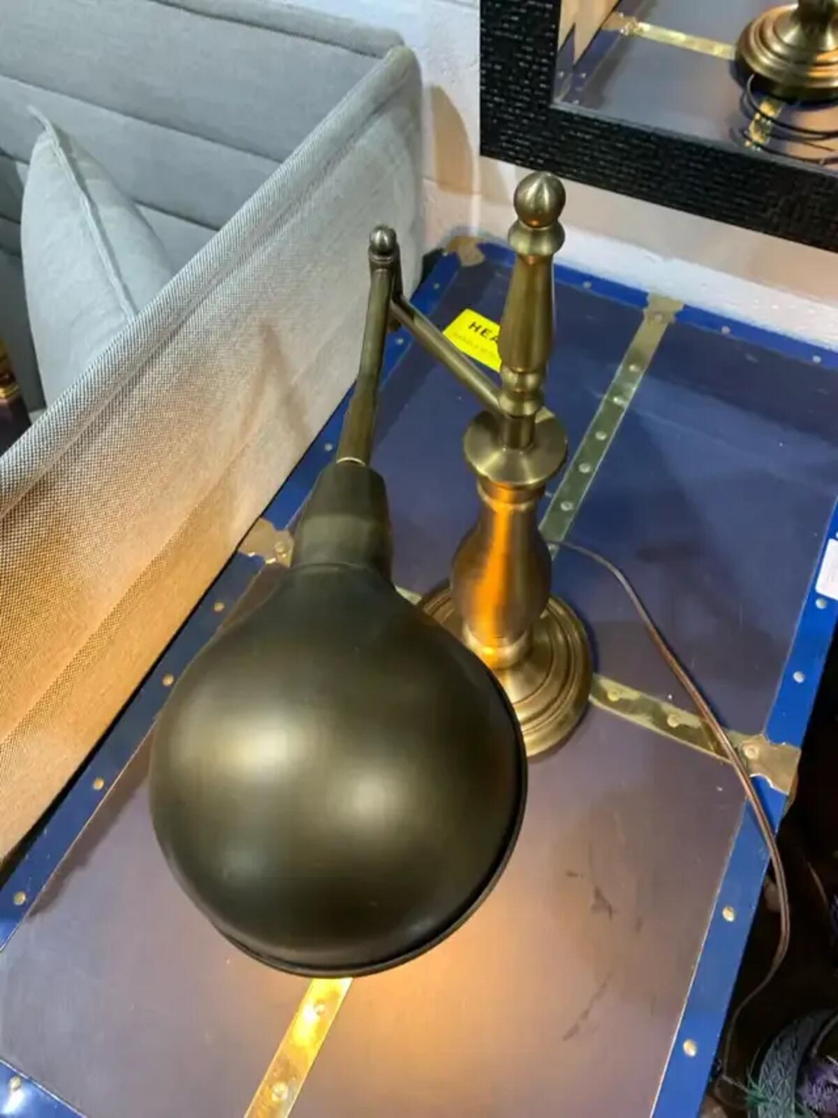 Small Brass Desk Lamp with Extendable arm