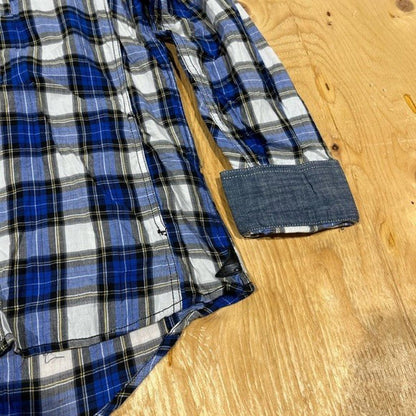 J.C. Rags Men’s Shirt (Blue Plaid, Size XL)