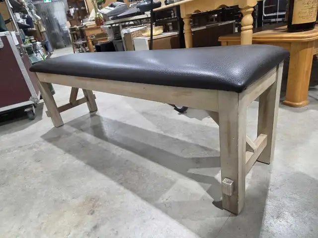 5ft Wooden Bench w/ Cushioned Seat