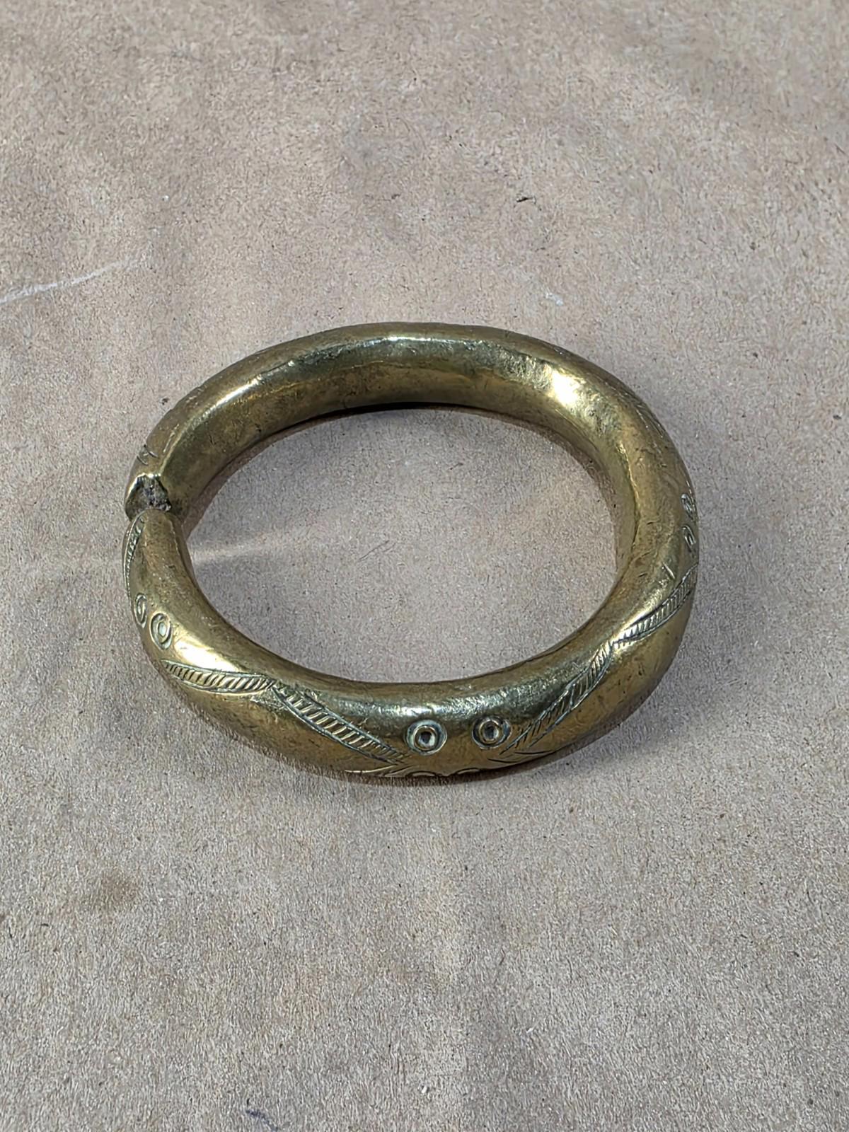 Genuine Rare 1800 Antique African bronze manilla Currency Bracelet