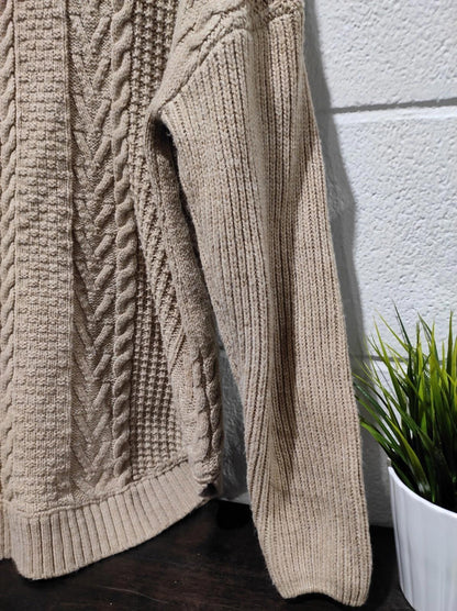 Suzy Shier Women's Grey High Low Side Slit Mock Neck Relaxed Sweater Size M