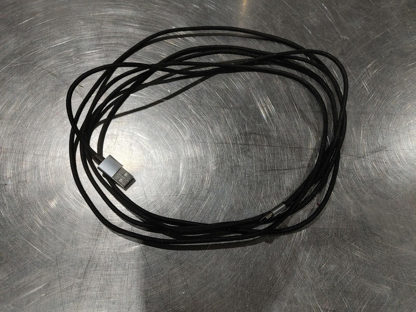 EXCELLENT CONDITION 10FT USBC to USBA Braided Black/Silver Cable for PC Mac