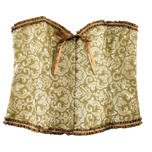 NWT Green Brocade Fashion Corset Size 6XL