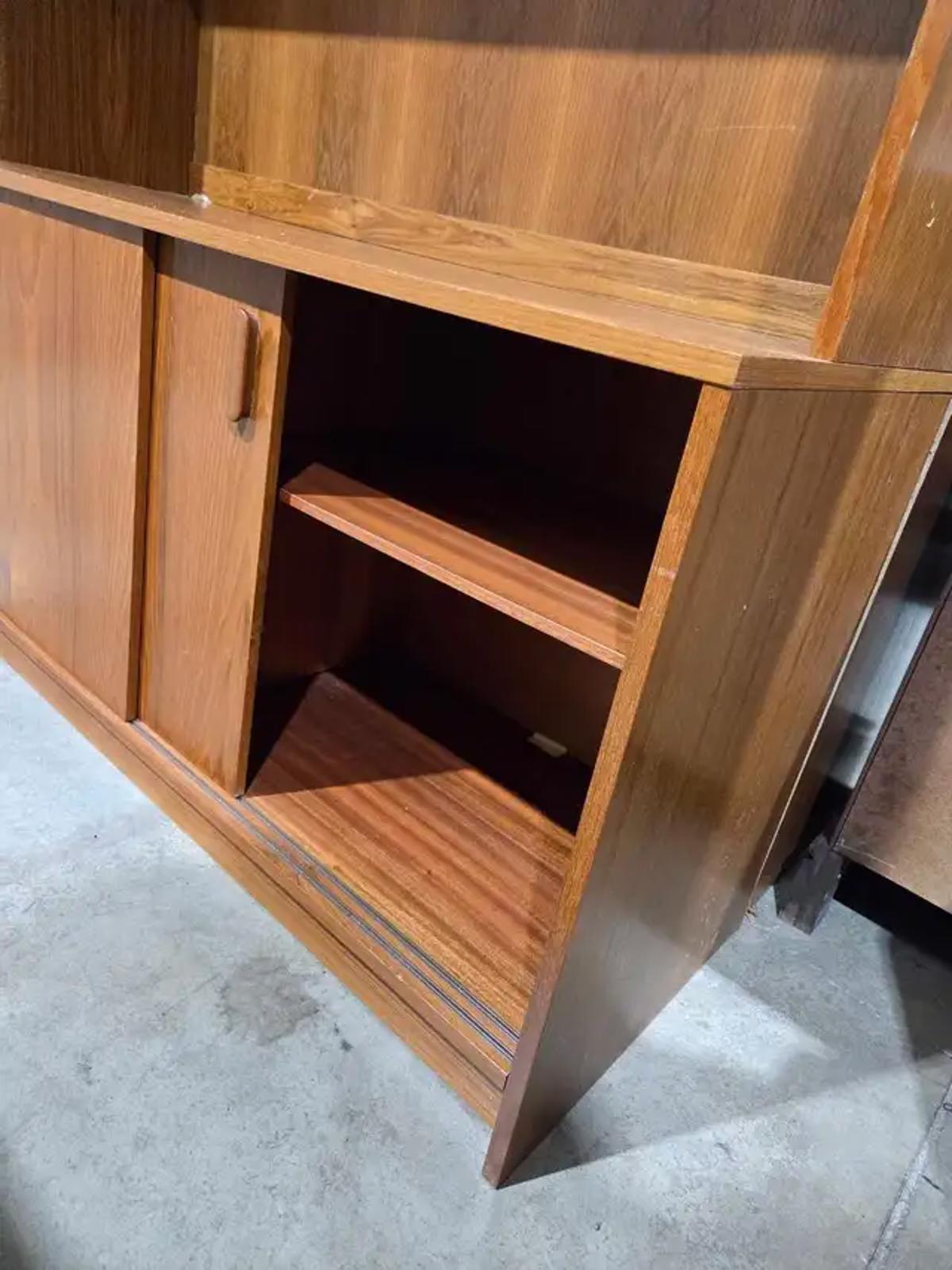 Vintage Danish MCM Teak Veneer Wall Unit - 2 Available