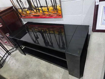 Black Glass TV Stand