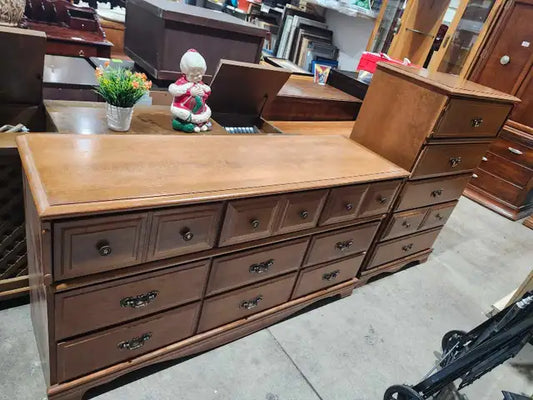 Wooden Dresser & Tallboy Set
