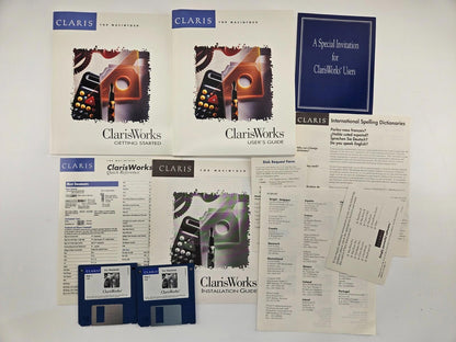 Claris Works For Macintosh 1993 3.5” Floppy Disks Power Mac Apple