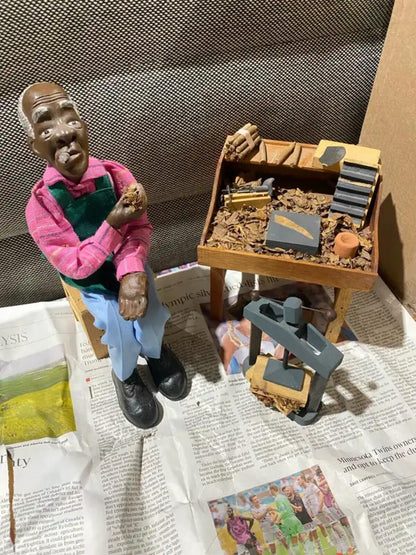 Vintage Handmade Torcedor Cigar Roller Figurine – Cuban Folk Art