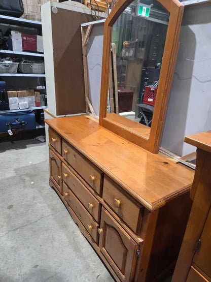 Wooden Dresser with Mirror