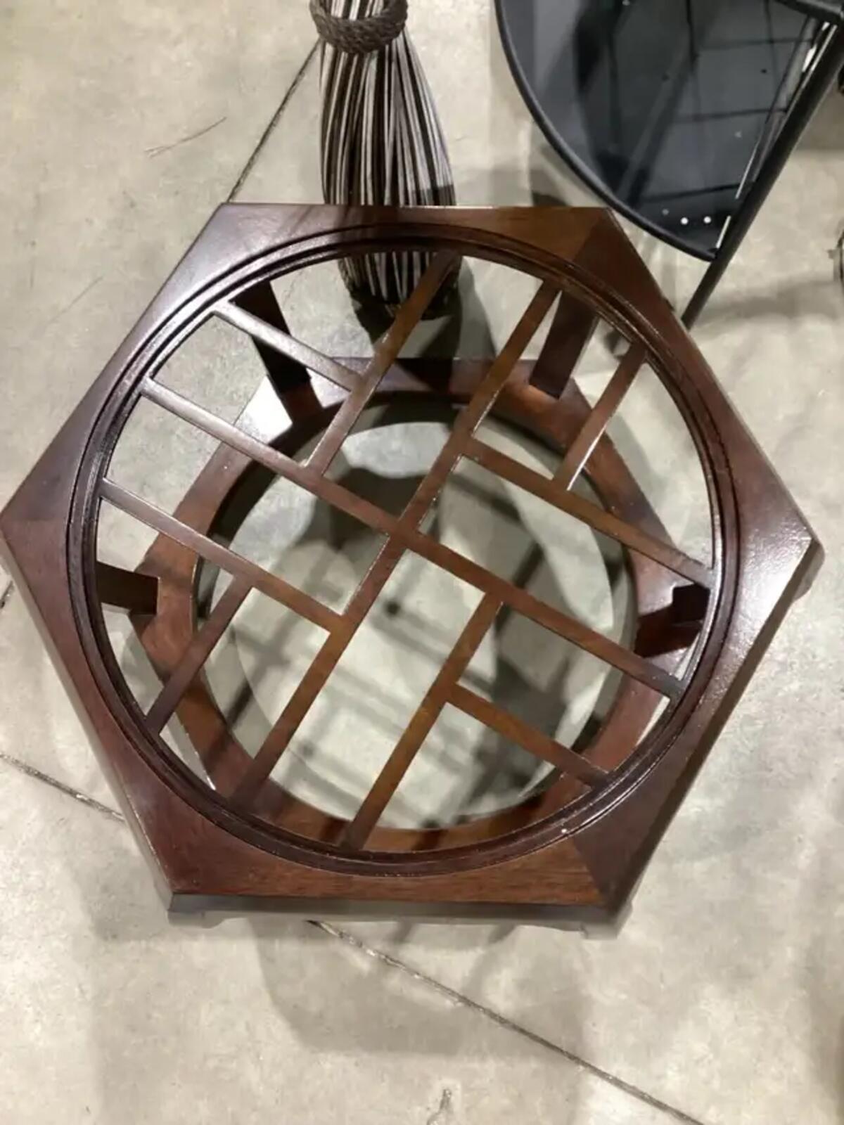 Hexagonal Wooden Accent Table