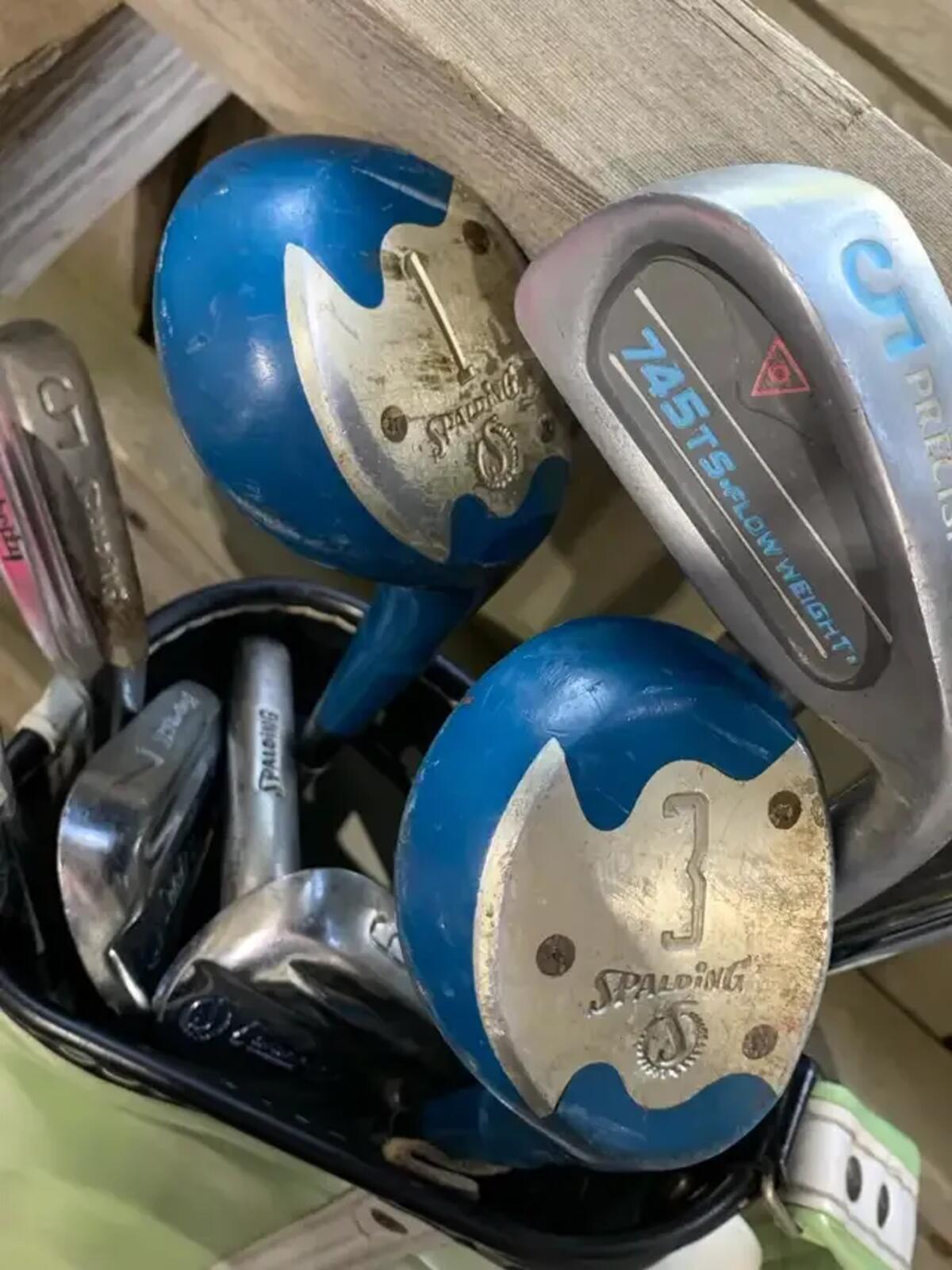 Vintage Green Caddy & Spalding Celebrity and Precision Clubs