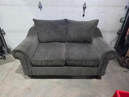 Dark Gray Fabric Loveseat