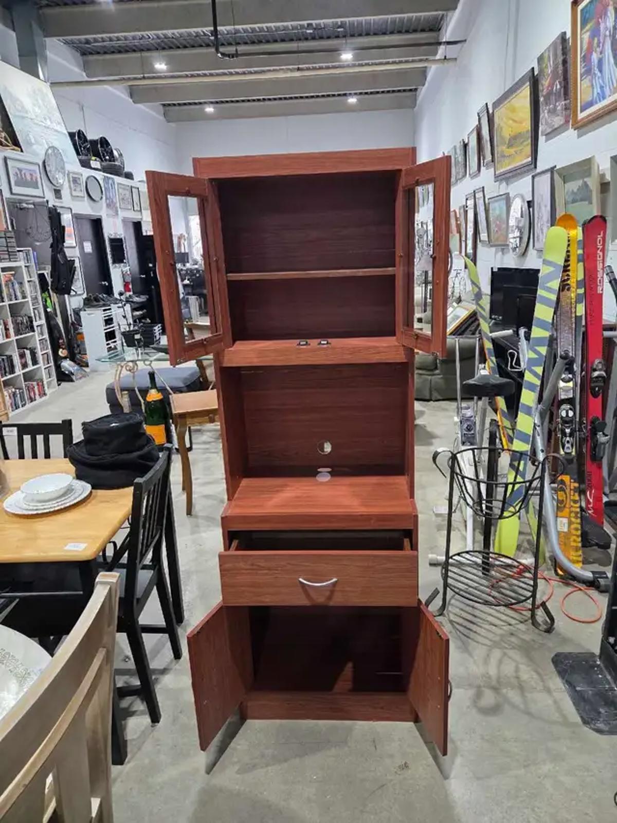 Cherry Tall Kitchen/Microwave Cabinet