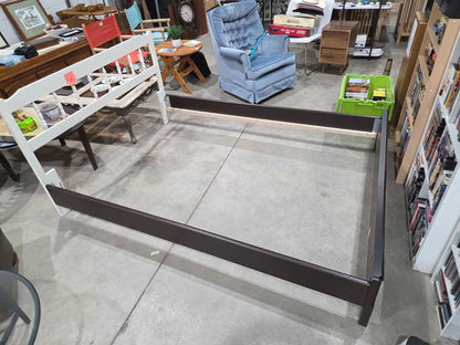 Dark Brown DeFehr Bed Frame with Mismatch Headboard