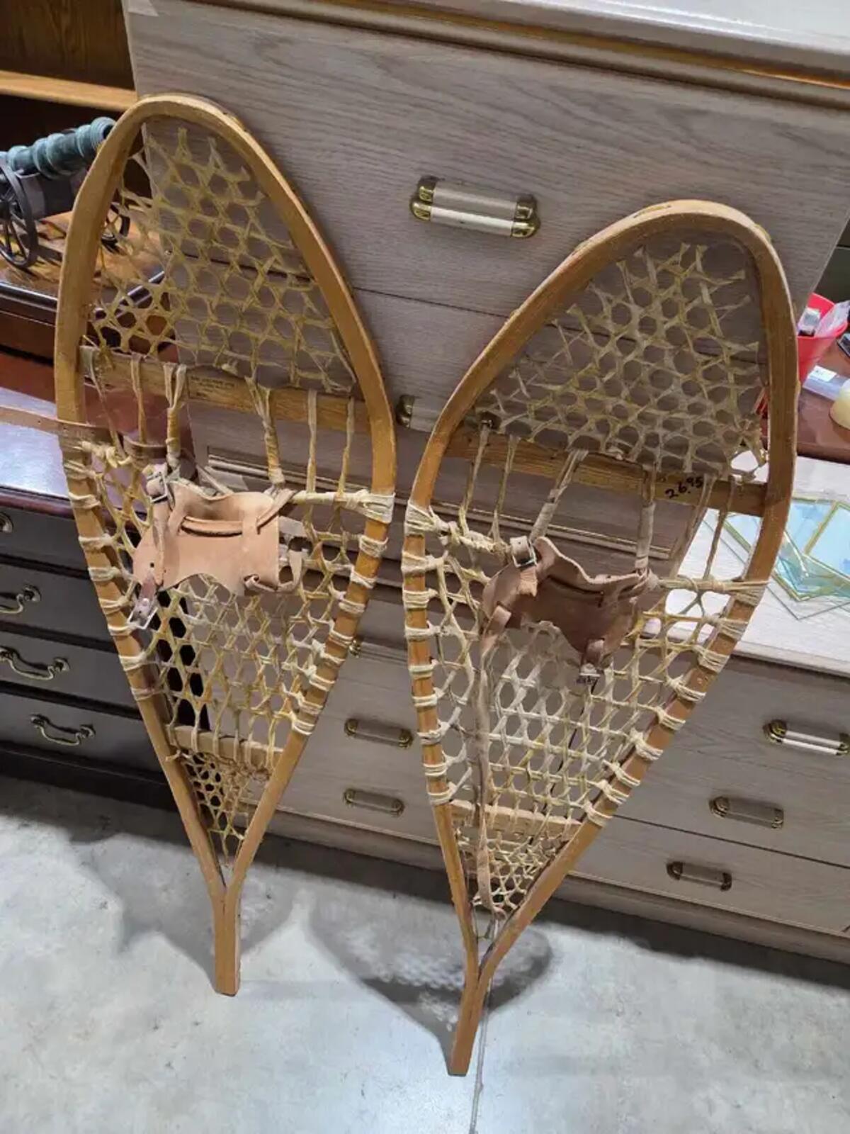 Gros Louis Vintage Handwoven Snow Shoes - 48"
