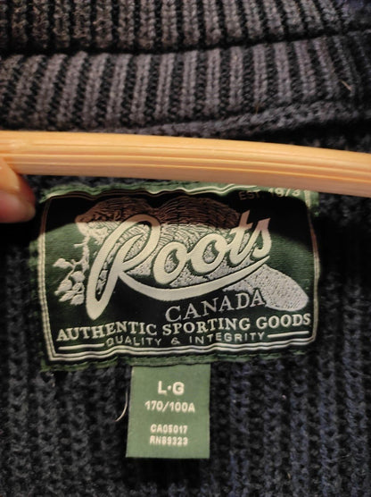 Roots Canada Size L blue men's sweater jacket