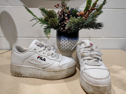 Fila FX-115 5CM01804-125 Womens White Leather Lifestyle Sneakers Shoes Size- 6