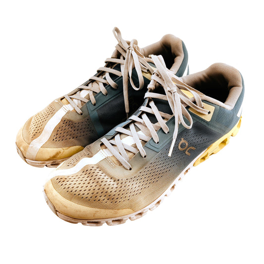 On Cloudflow Cloudtec Blue Yellow Running Shoes Men's Size 8.5