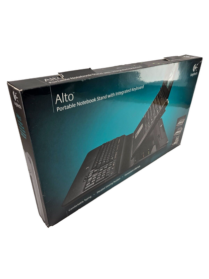 Logitech Alto Portable Notebook Stand with Integrated Keyboard - Elevate Your Mobile Workspace