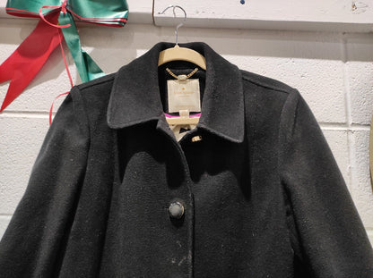 Kate Spade Black Wool Blend Coat w/ Bow Pockets Size- L
