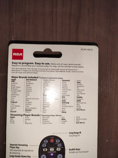 RCA Universal Remote Platinum Pro 4 Device Programmable - New In Box