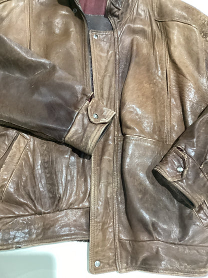 Vintage 80s Leather Brown Jacket