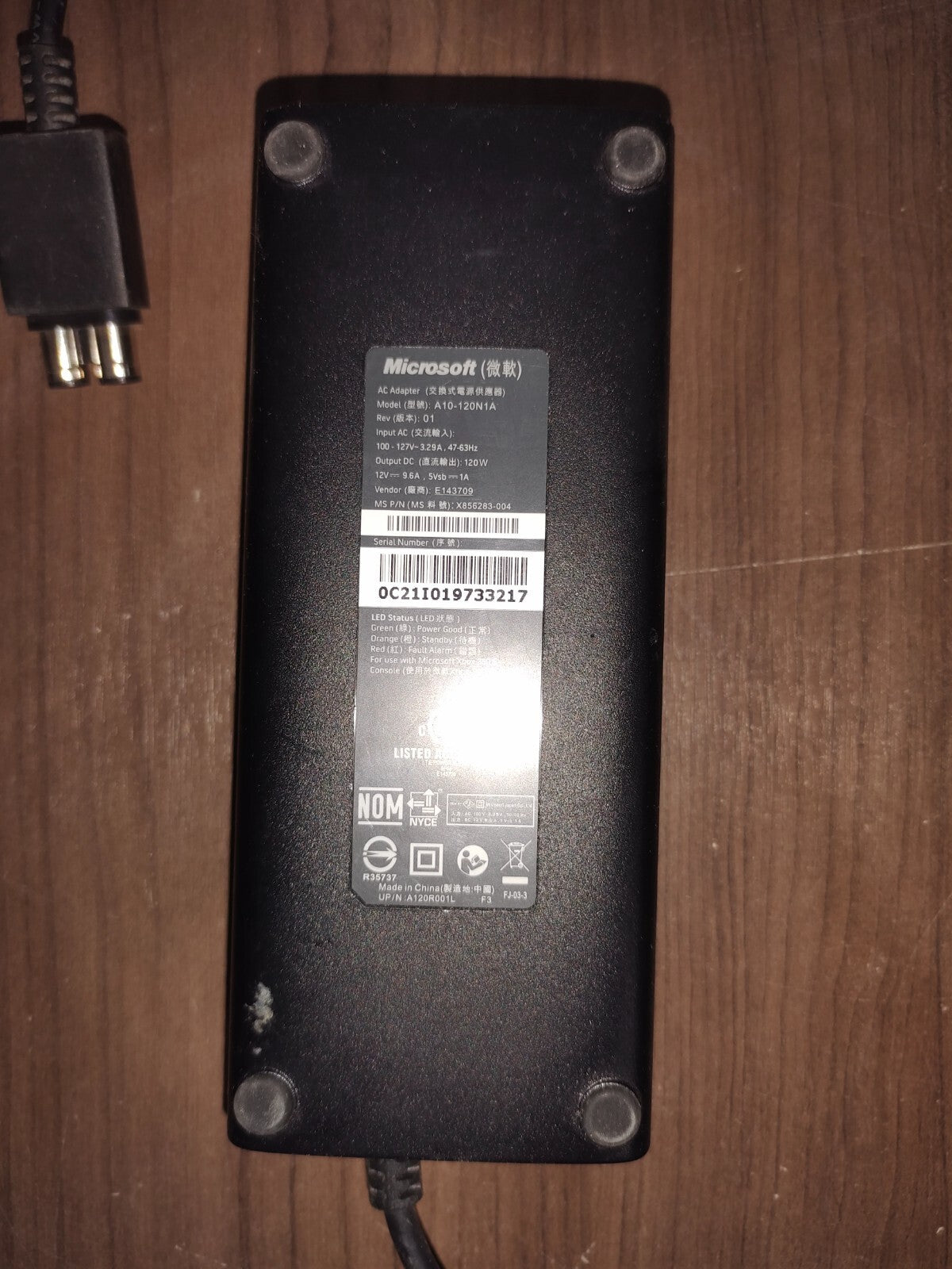 Genuine Microsoft Xbox 360 Slim Power Supply A10-120N1A AC Adapter