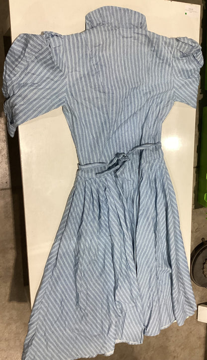 Vintage Cotton Dress with Stripes Pattern
