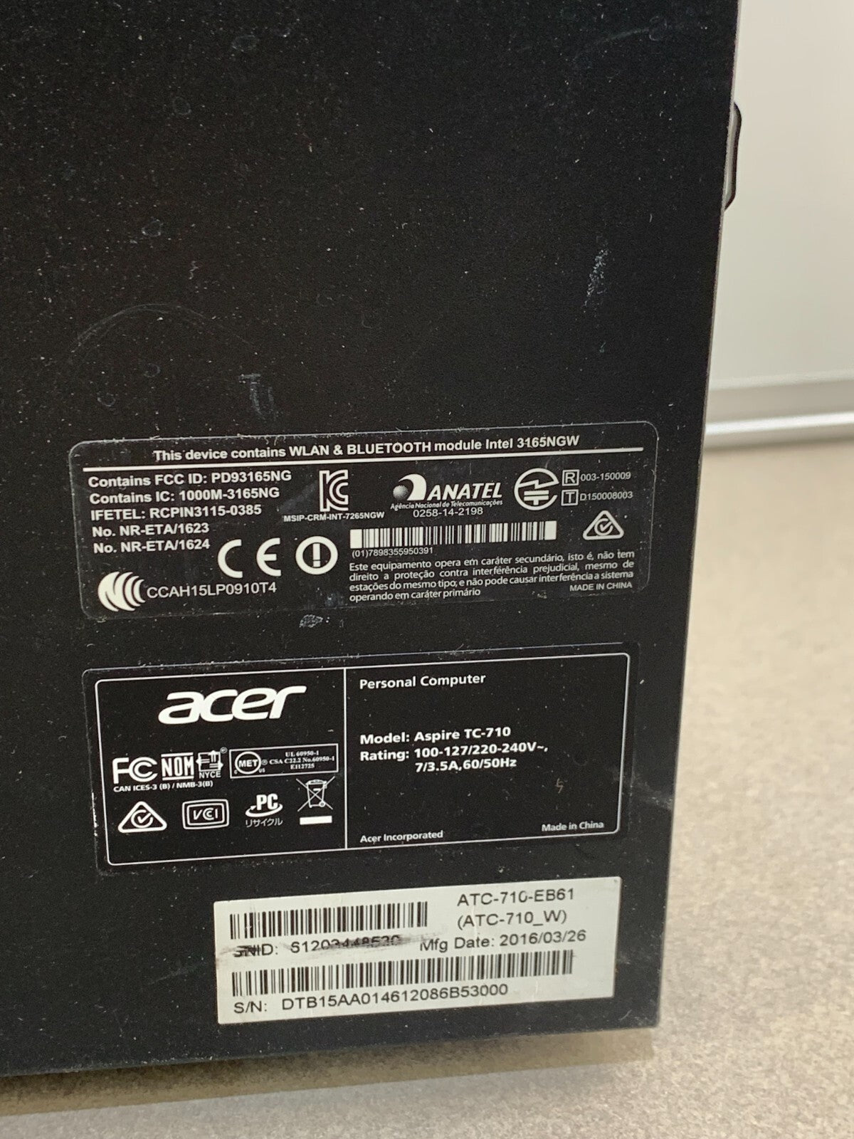 Acer Aspire ATC-710-EB61 Desktop PC – Intel i5, 16GB RAM, 3TB HDD, Windows 10