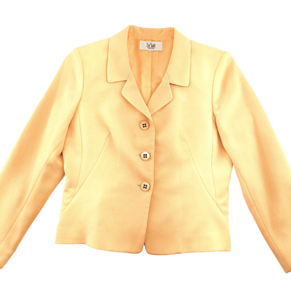 Le Suit Petite Vintage Butter Yellow Blazer