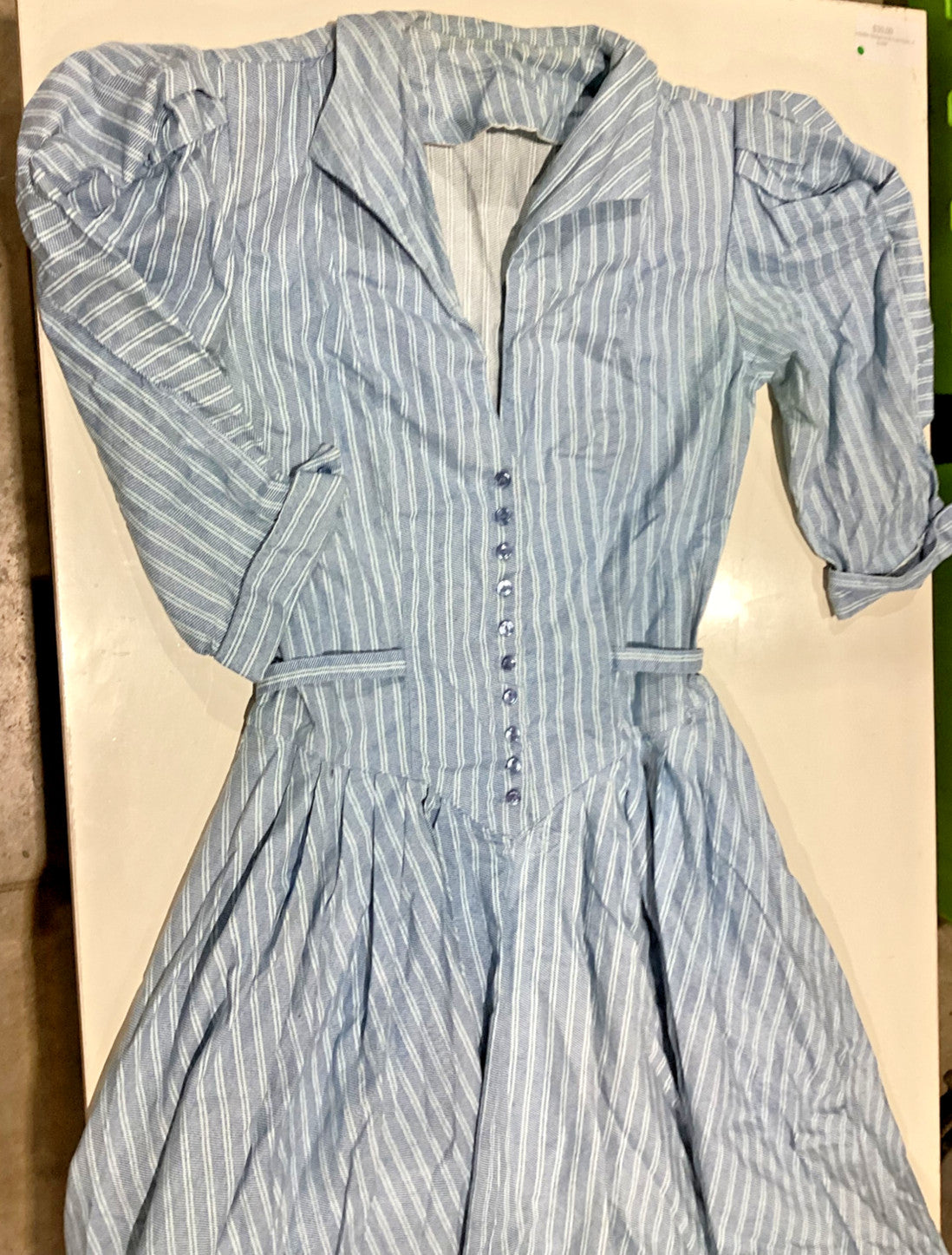 Vintage Cotton Dress with Stripes Pattern