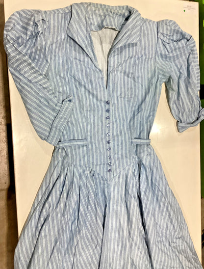 Vintage Cotton Dress with Stripes Pattern
