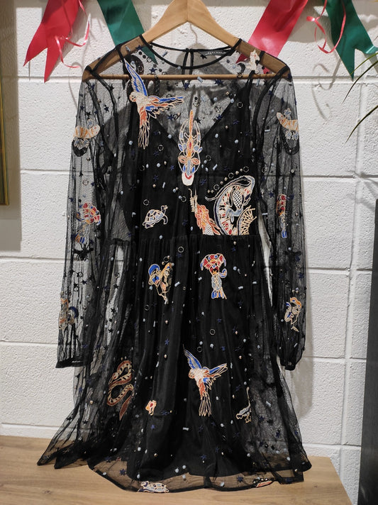 ZARA Astrology Midi Dress RARE Size-S