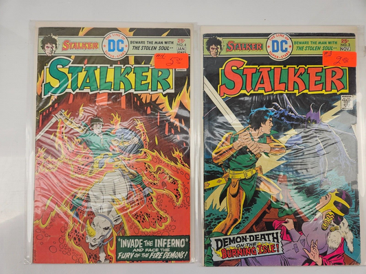 STALKER #3, #4 - DC Comics 1975 - Vintage Comic Book Lot