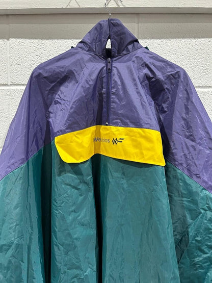 Vintage Wetskins 80's Rain Poncho One Size Purple/Yellow/Green