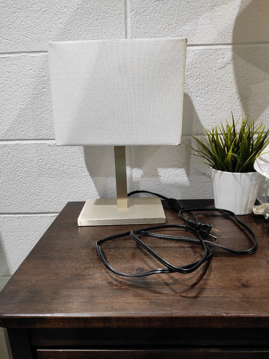 Ikea TOMELILLA Table Lamp, Nickel Plated/White, 20"