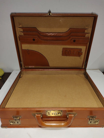 Vintage Tan Brown Suitcase