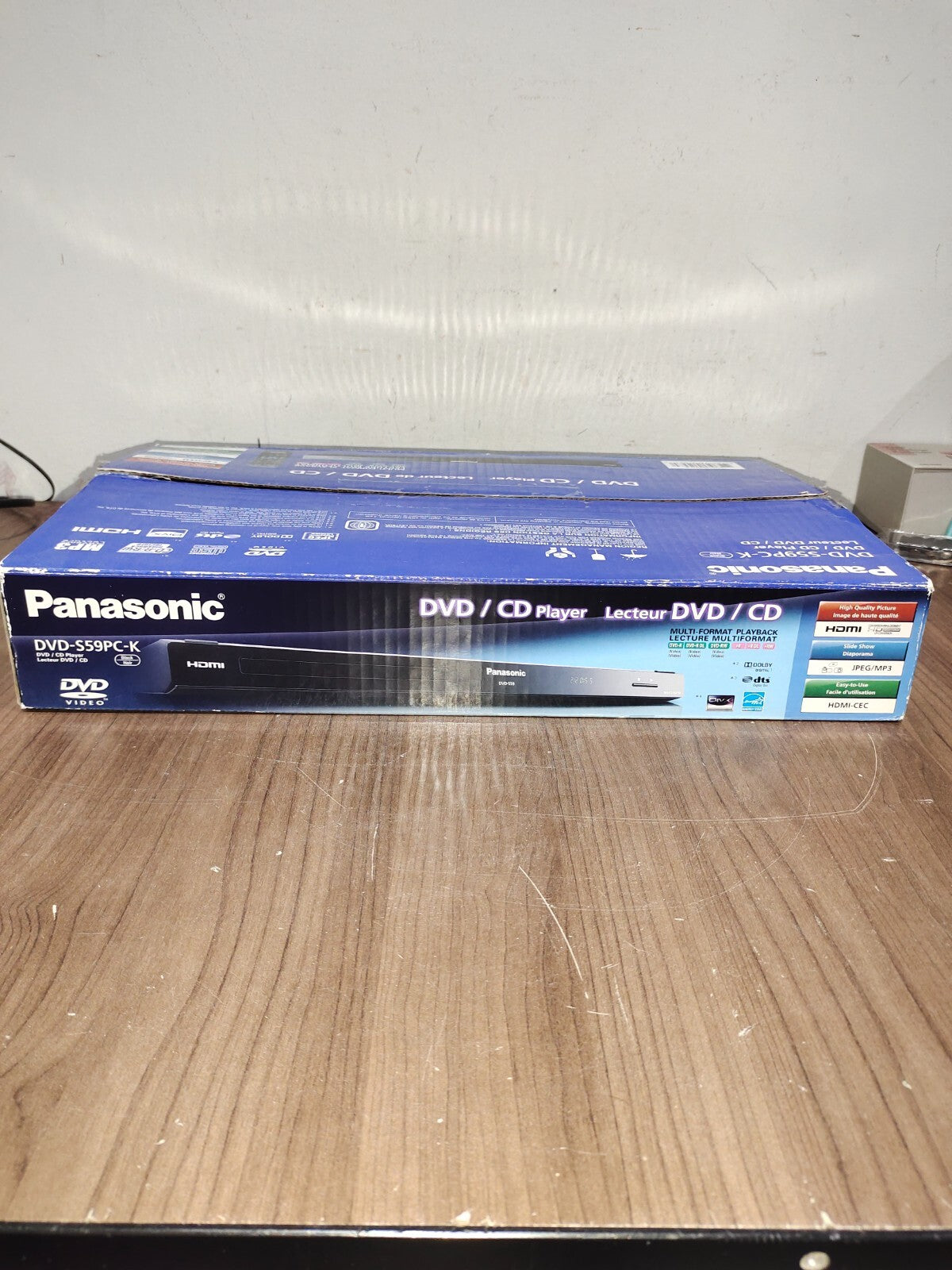 Lecteur Panasonic DVD-S59 HD DVD CD HDMI avec télécommande et boîte d'origine