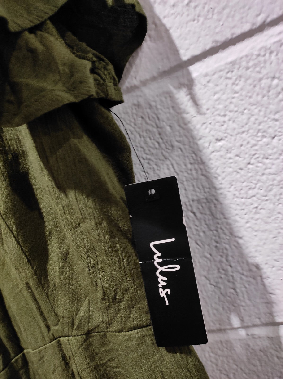 Lulus Wrap Dress Size L Harbor Point Olive Green  Preppy Feminine Gremlincore