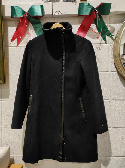 Calvin Klein Wool Blend Jacket High Fashion Size-6 Black