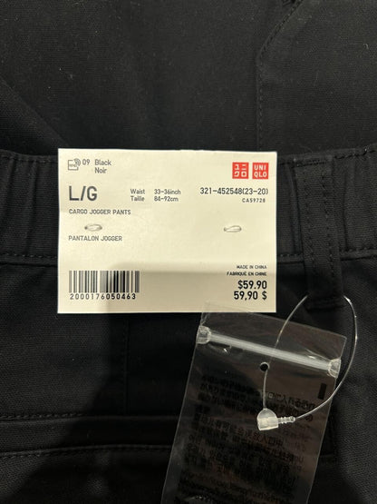 UNIQLO Men's Cargo Jogger Pants Black Size L