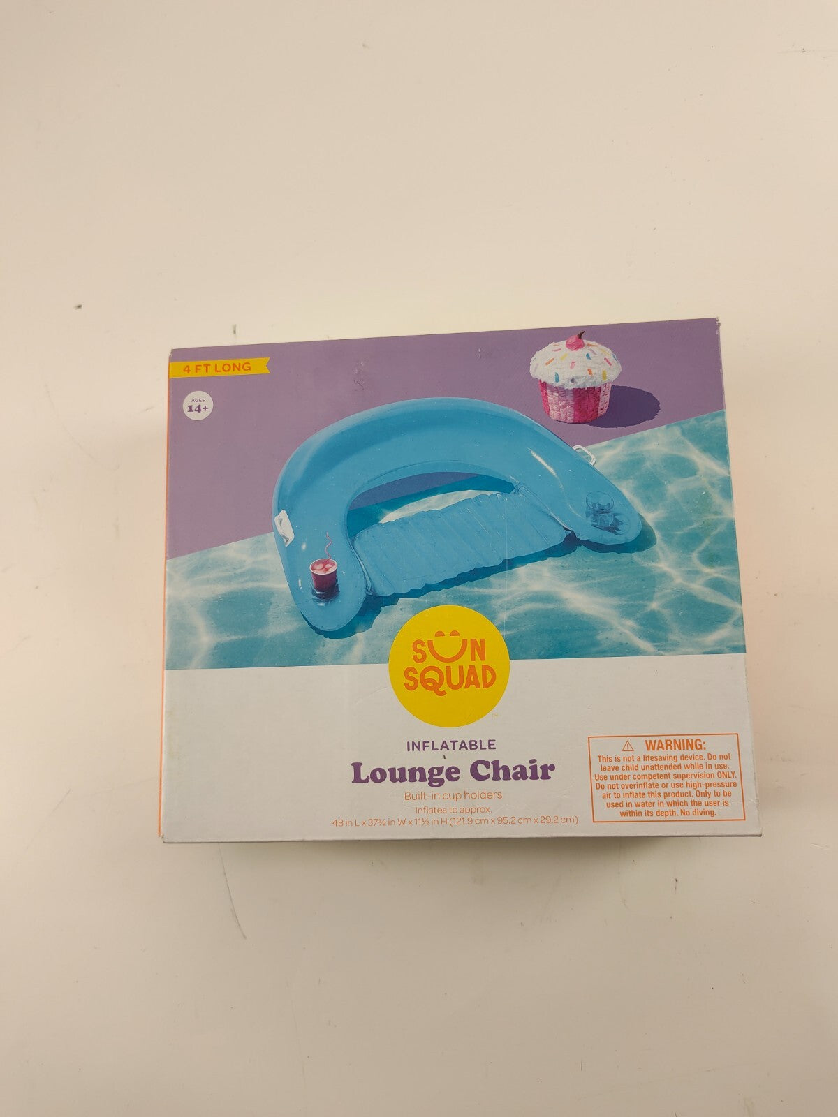 Sun Squad- Chill Pool Lounge Chair Blue Float inflatable