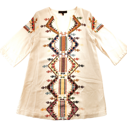 Kate Moss for Topshop Embroidered Boho Shift Dress Women's Size 4