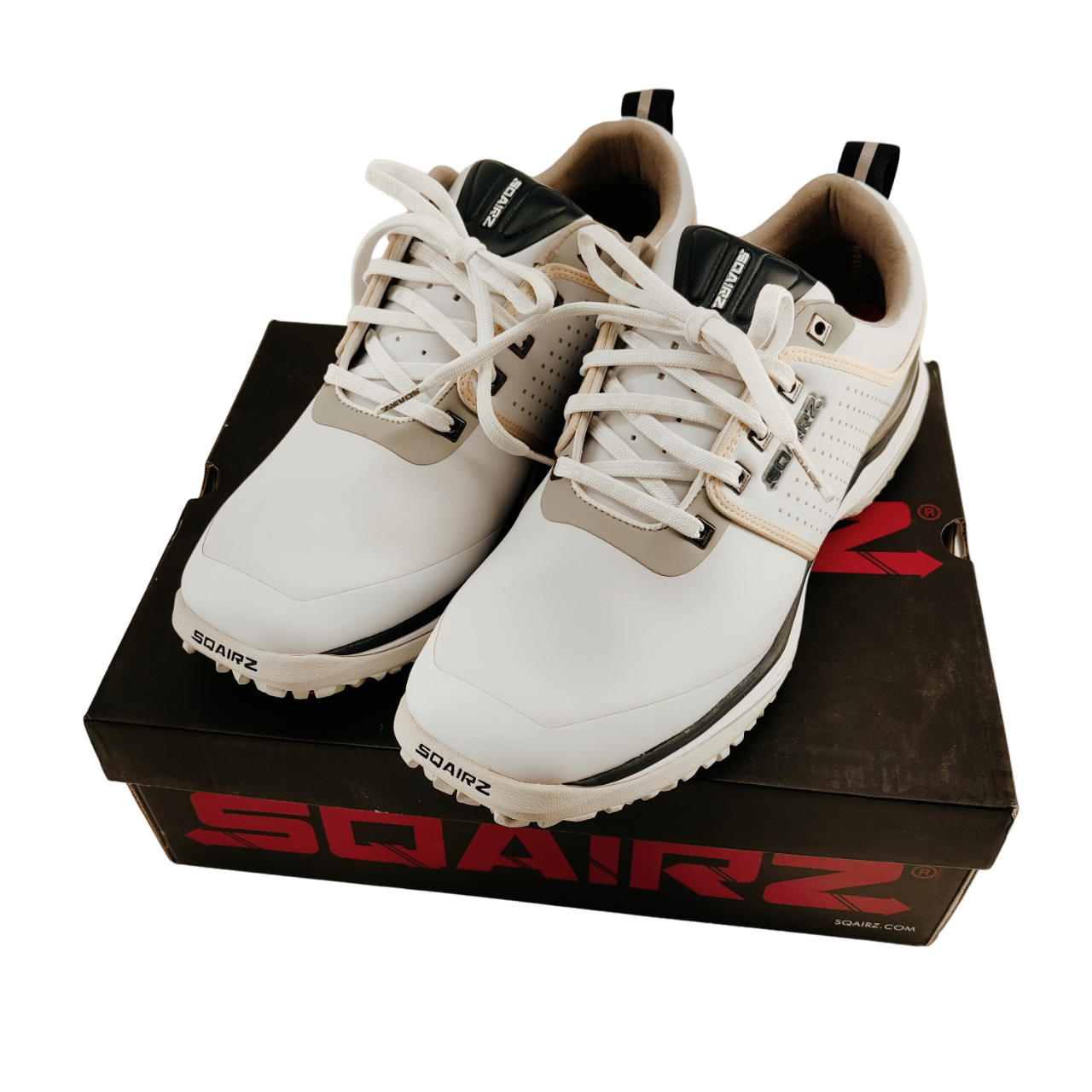 New in Box Sqairz Arrow White Golf Cleats Men's Size 9.5