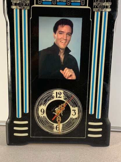 Elvis Presley Clock Lacquered Juke Box, 22"