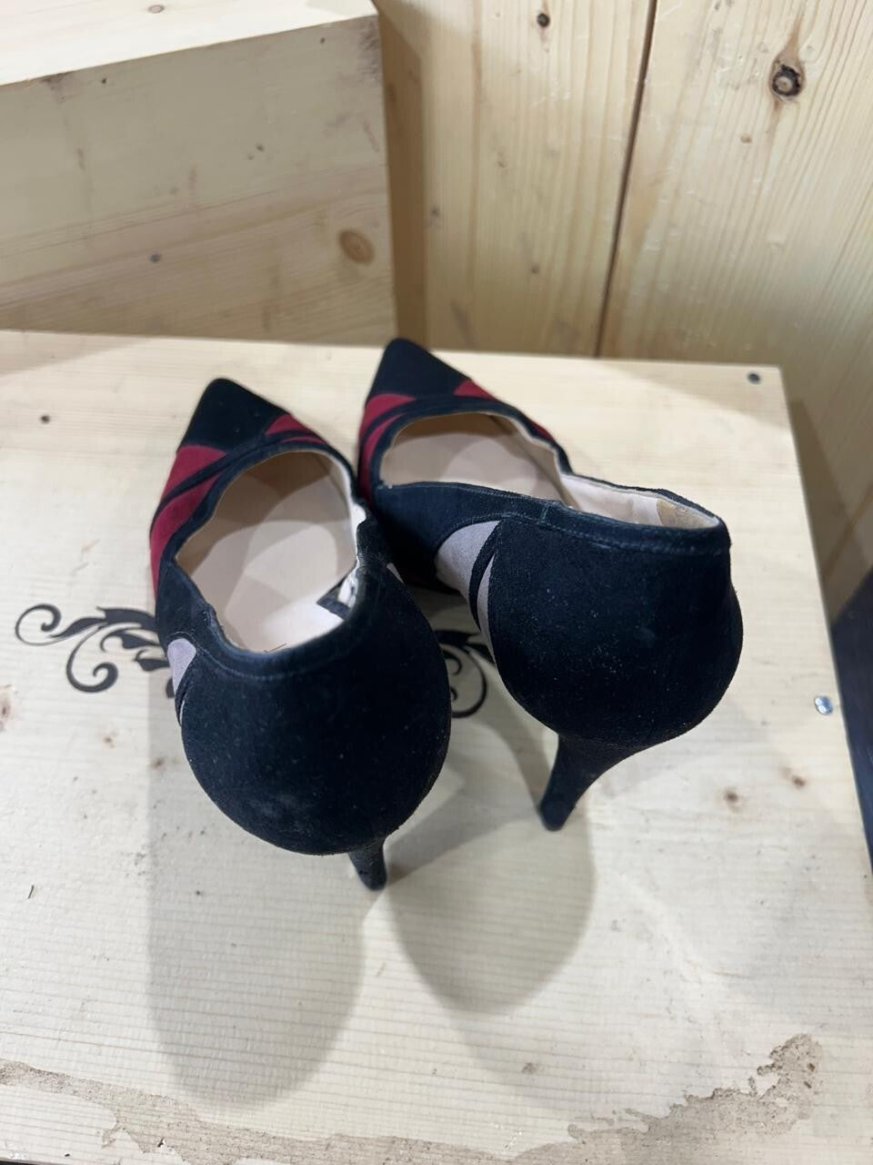 Nine West Black Red Beige Heels Women's 7.5