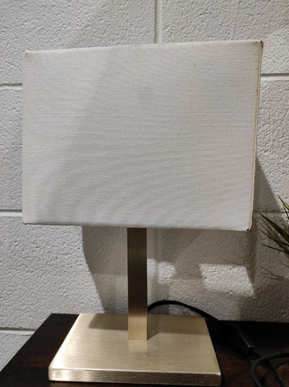Ikea TOMELILLA Table Lamp, Nickel Plated/White, 20"