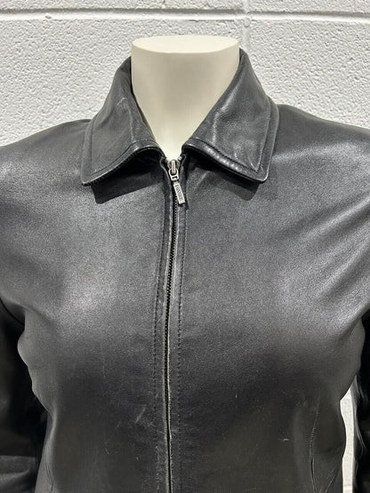 Danier Canada Women's Black Genuine Leather Jacket Size 12
