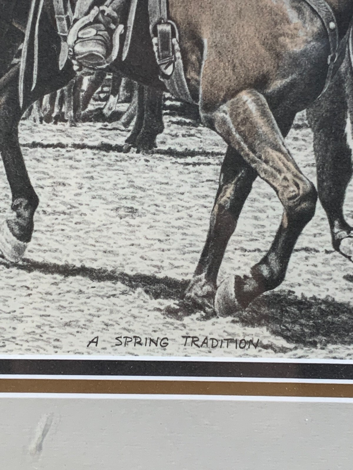 Bernie BJ Brown Canadian Pencil Artist "A Spring Tradition" Framed, # 162/795