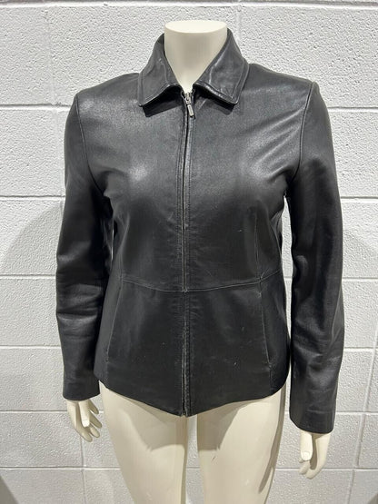 Danier Canada Women's Black Genuine Leather Jacket Size 12
